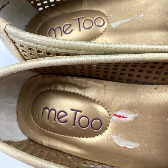 ME TOO Yale Slip On Loafer Laser Cut Rubbed Gold Size 6M (EUC) - Picture 7 of 11